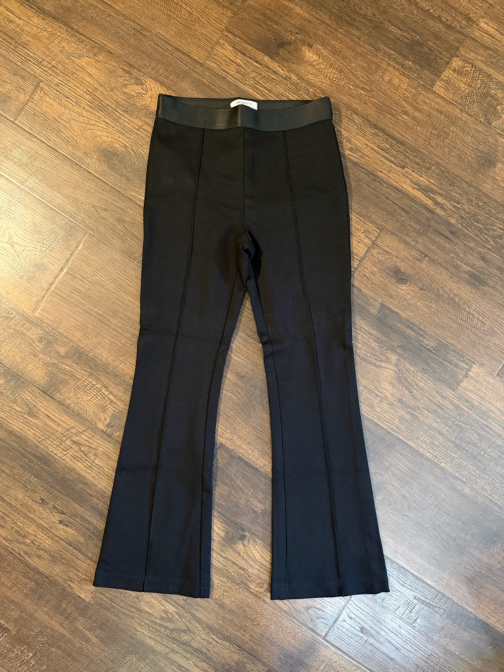 Bailey 44 Black Seam-Front Flared Knit Pants